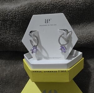 Elegant Silver and Purple Earrings
